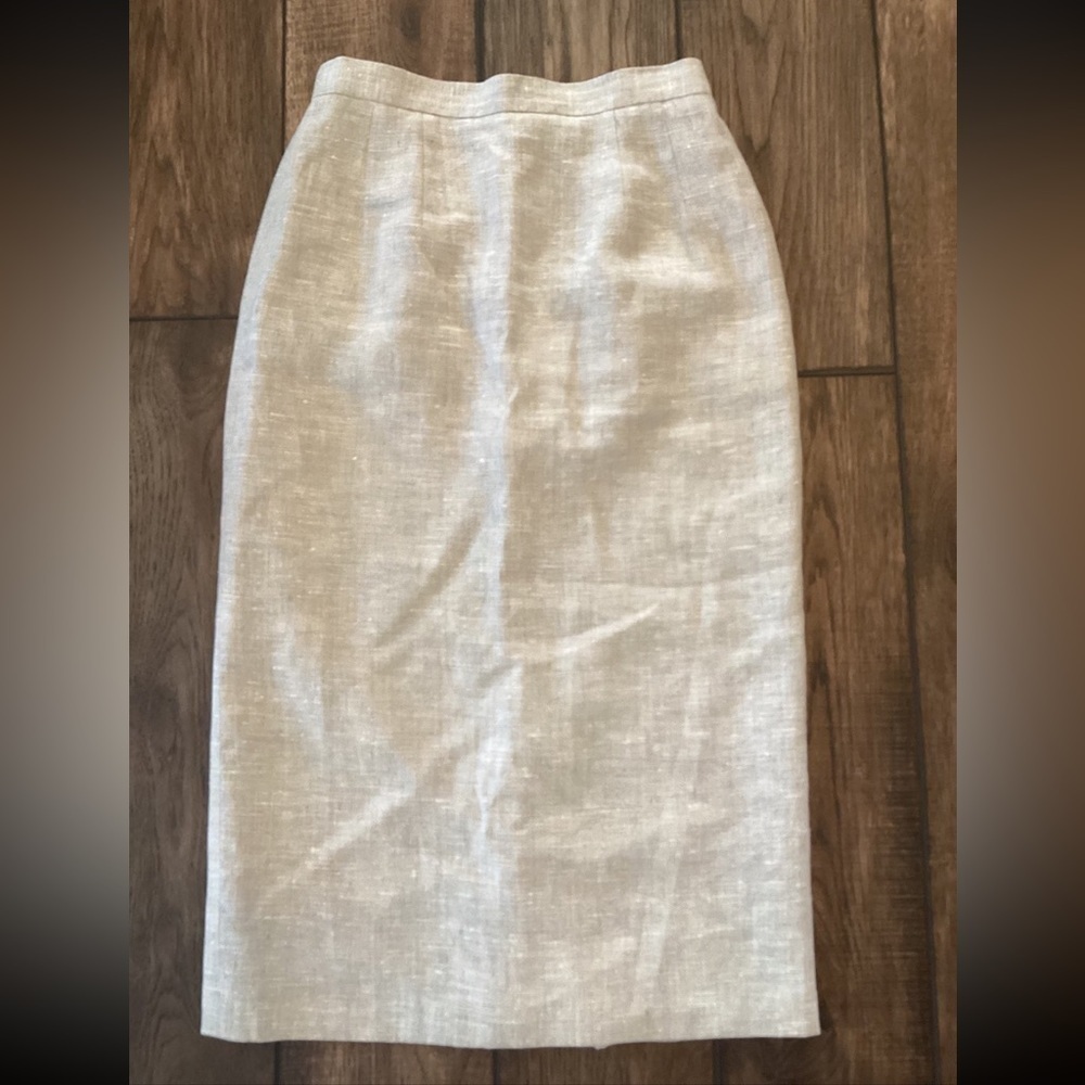 Harve Benard by Benard Holtzman 100% Linen Fully Lined Maxi Tweed Nautical Skirt